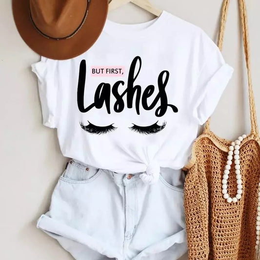 But first, lashes t-shirt