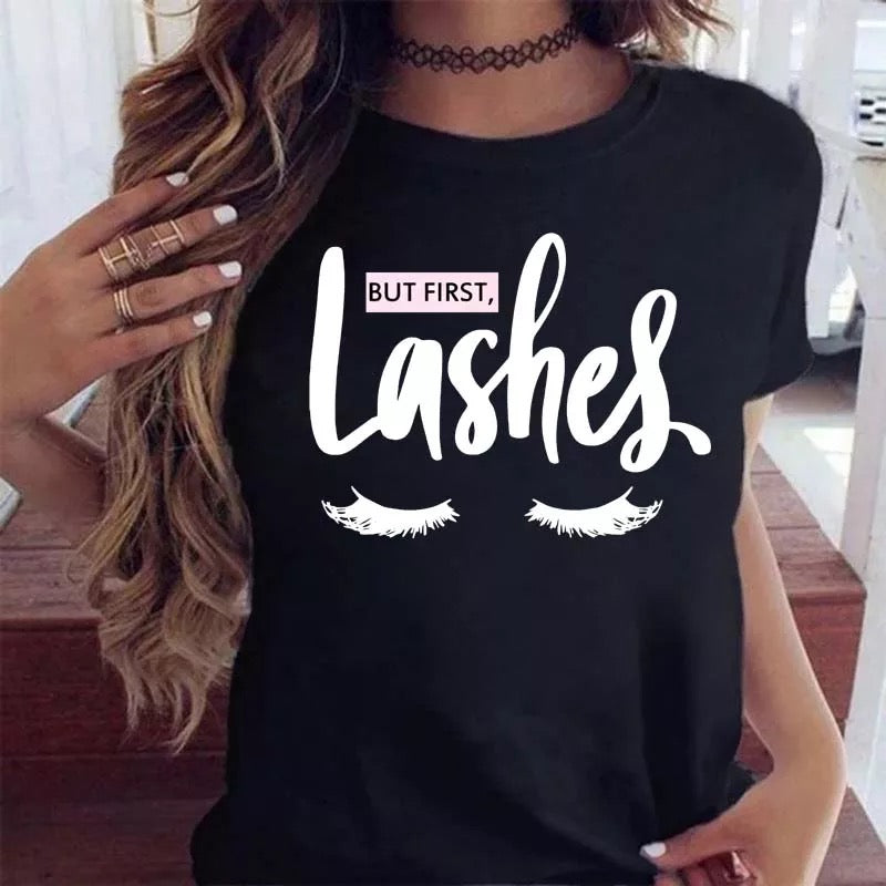 But first, lashes t-shirt